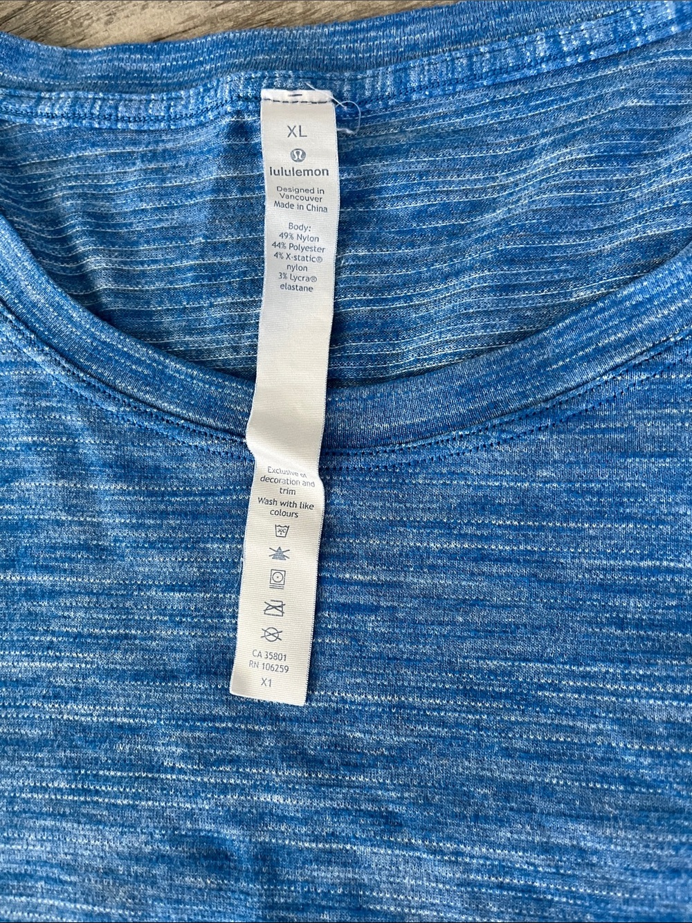 lululemon Heathered Blue Long Sleeve Tee XL - Picture 2 of 6